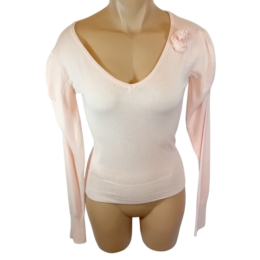 Y2Kโ Costa Blanca Rosette Flower Long Sleeve Pastel Top Coquette Balletcore READ
